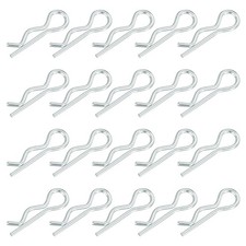 1.2mm x 21mm Carbon Steel R Shaped Spring Cotter Clip Pin Silver 20 Pcs
