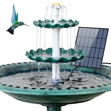 3 Tiered Bird Bath with 3.5W Solar Pump Solar Fountain Water Pump for Garden