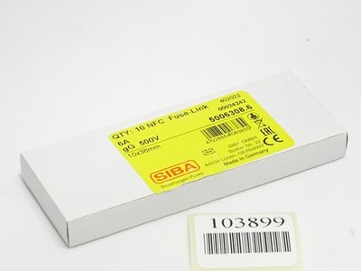 SIBA Sicherungen 5006308.6 Inhalt:10 Stück / NFC Fuse Link 6A gG 500V / Neu OVP