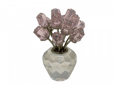 Swarovski Figurine Crystal Figurine 626874 Pink Tulips 6.3cm