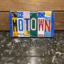 Custom Made License Plate Art Wall Hanging- Motown