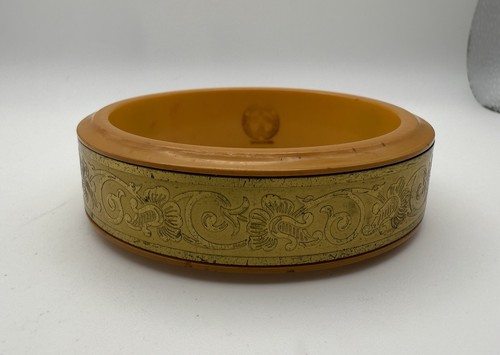 1920s Marlowe Parisienne Bakelite Compact Bracelet Vanity Bangle Orange Rare