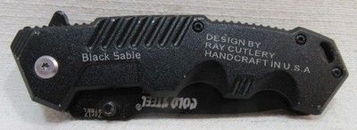 Black 2017 Cold Steel Black Sable Assisted Opening LinerLock Knife