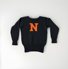 Vintage N Letterman Varsity Sweater Wool Boat Neck 40s 50s Medium