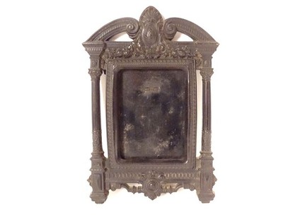 Fotorahmen Ebonite Säulen Festzelte Palmette Blumen Napoleon III 19. Jhd.
