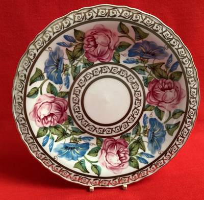 CELEBRATION OF COALPORT ROSEN ROSA ROSE CONVOLVULUS COMPTON HOLZSCHLAUCH 8 1/2'' TELLER