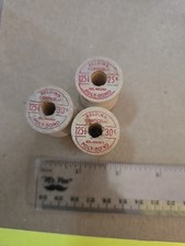Set Of 3 Vintage Wooden Belding Corticelli Spools Empty Red Printing