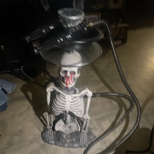 Skeleton Skull Hookah with Hose and Bowl, Halloween Decor Style Hookah