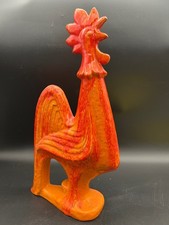 XL Keramik Hahn 44cm Fat Lava Stil 60er 70er Jahre Studio Keramik