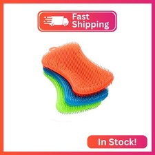 3PCS OstWony Silicone Dish Sponges, Super Food-Grade Silicone Sponges, Multi-Pur