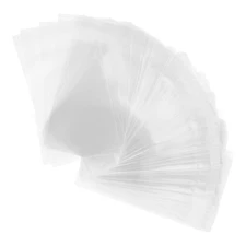 200 Pcs Business Card Plastic Sleeves Self Sealing Bags Clear Adhesive