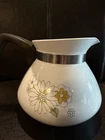 Vtg Corning Ware 6 Cup Stove Top Coffee Tea Pot Floral Bouquet P-104-4 NO LID