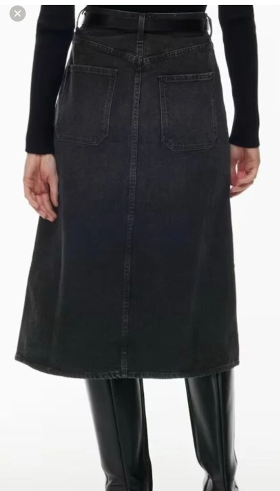 NUEVO CON ETIQUETAS $ 278 Citizen of Humanity Anouk Falda Denim en Color Stormy Midi Talla 27 Foto 3 de 4