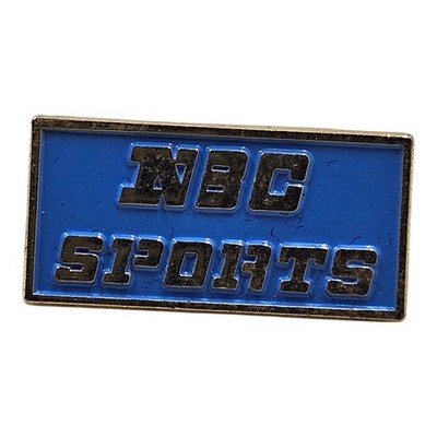 Vintage NBC Sports Enamel Lapel Pin Blue Gold Tone Ballou Reg'd Maker Mark