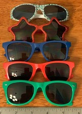 Lot Of 5 Kids Boys Girls Sunglasses Blue/ Red/Green/Star Soccer. Used Lot