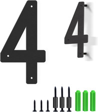 6 Inch House Numbers for Outside, Floating Aluminum Address Numbers, Metal House