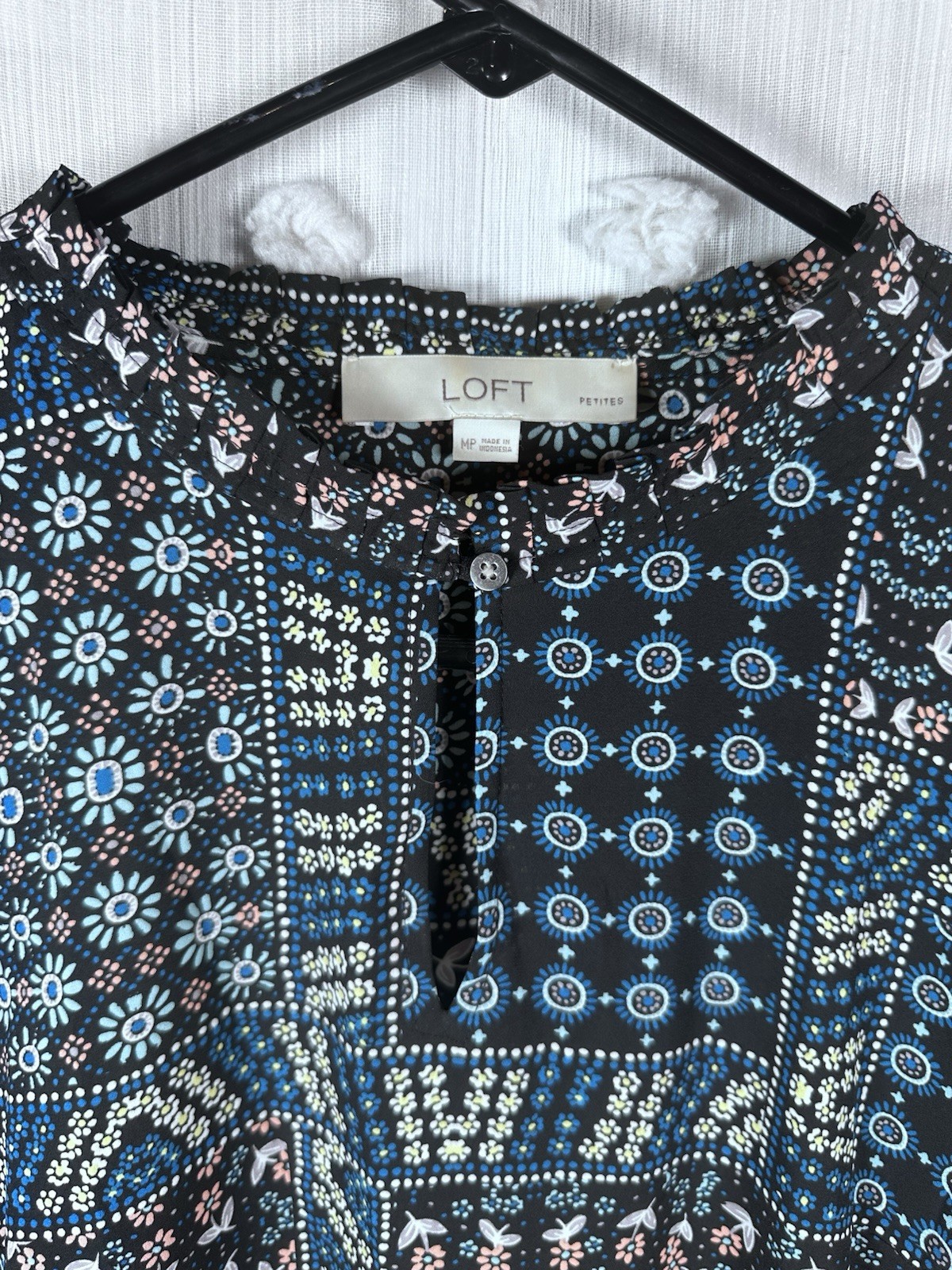 LOFT Women’s Multicolor Floral Patchwork Blouse S… - image 6