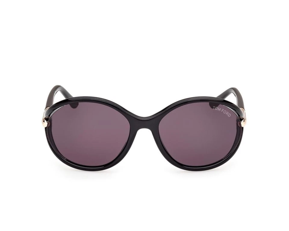 Gafas de sol Tom Ford FT 1090 01A brillantes negras de plástico ovaladas lentes de humo Foto 2 de 3