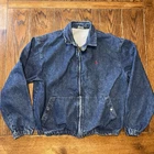 Polo Ralph Lauren Denim Harrington Jacket Made in USA Large Vintage Zip Bomber