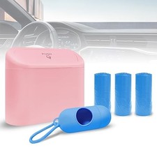 Leak-proof Car Trash Can With Lid 1.2 Gallon Vehicle Garbage Bin Color Pink