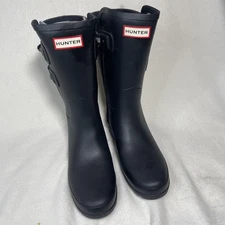 Hunter Women's Rain Boots - Size 7 US, 12" Tall - Blk ,Reflective Ribbon