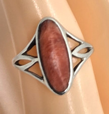 Vintage Southwestern Sterling Silver Spiny Oyster Ring Size 7 Unsigned 3g