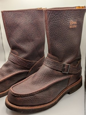 Chippewa Men Mocc Toe Briar Back Zipper 9W Upland Hunting Vibram Sole Excellent