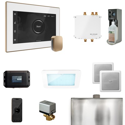 Mr Steam Bliss Steam Ctrl-Pkg w/iSteamX Ctrl-Steamhead-Wht Brushed Bronze