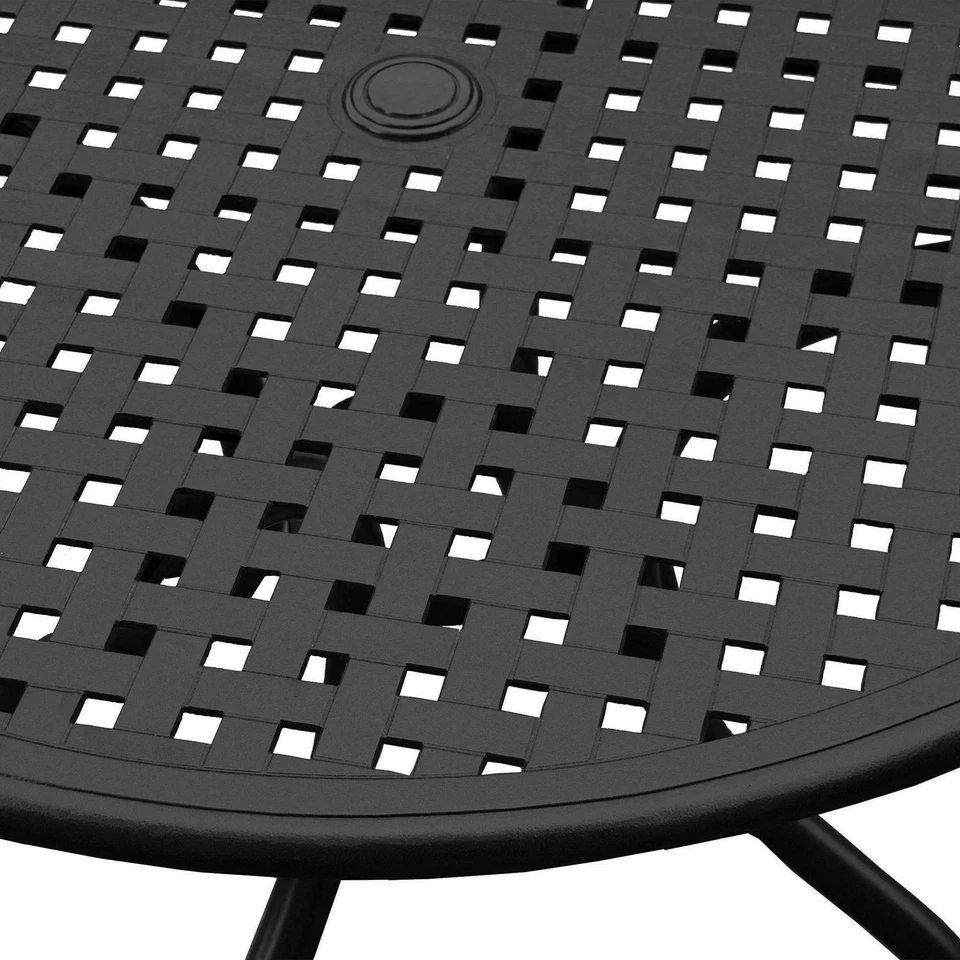 Modern Outdoor Mesh Aluminum 42-in Round Patio Dining Table - N/A - Image 2 of 4