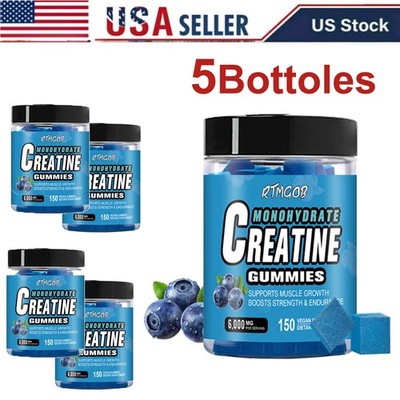 5x150 Counts Creatine Monohydrate Gummies - Increase Strength and Build Muscle