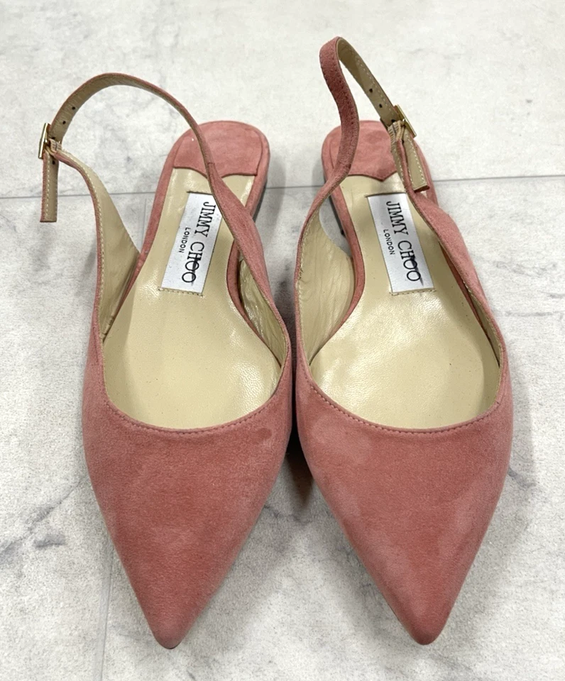 Nuevo Jimmy Choo Harpers Gamuza Palisandro Cordones Planos Talla: 35 (US 5) Foto 4 de 4