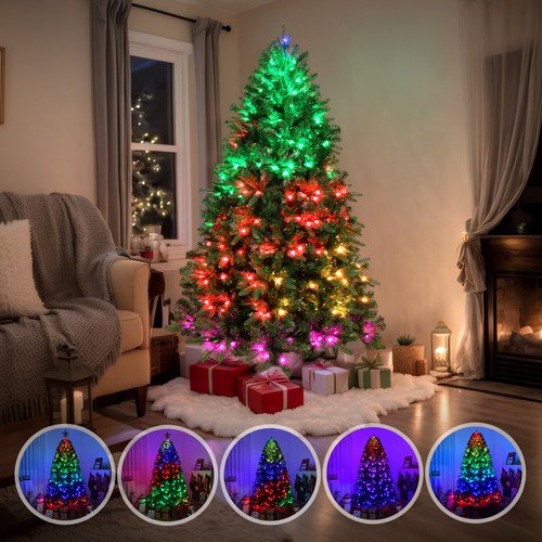 7.5FT Prelit Artificial Christmas Tree RGB Lights APP Control 2436 Branch Tips - Picture 7 of 7