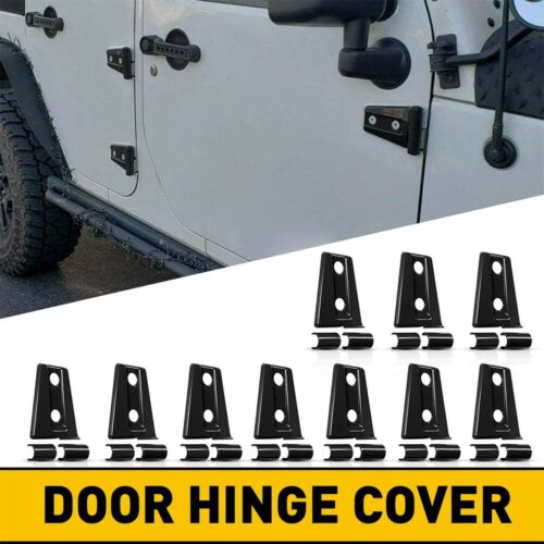 Car ABS Hood Hinge Kit Cover Decorative Trim for Jeep Wrangler JK 2007-2017 black 