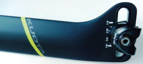TIGE DE SELLE KUOTA CARBONE NOIRE-JAUNE/VERT FLUO LONG 330 mm / Largeur 59 NEUVE - Photo 3 sur 5