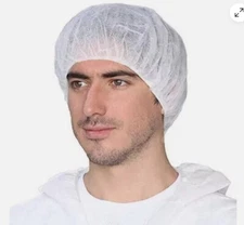 100 pcs Disposable Hair Net Non-Woven Head Bouffant Hair Cap 21"
