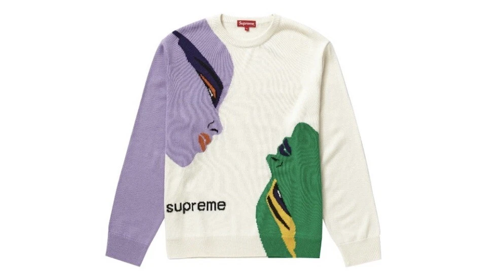 Supreme Faces Sweater Cream 21fw XL