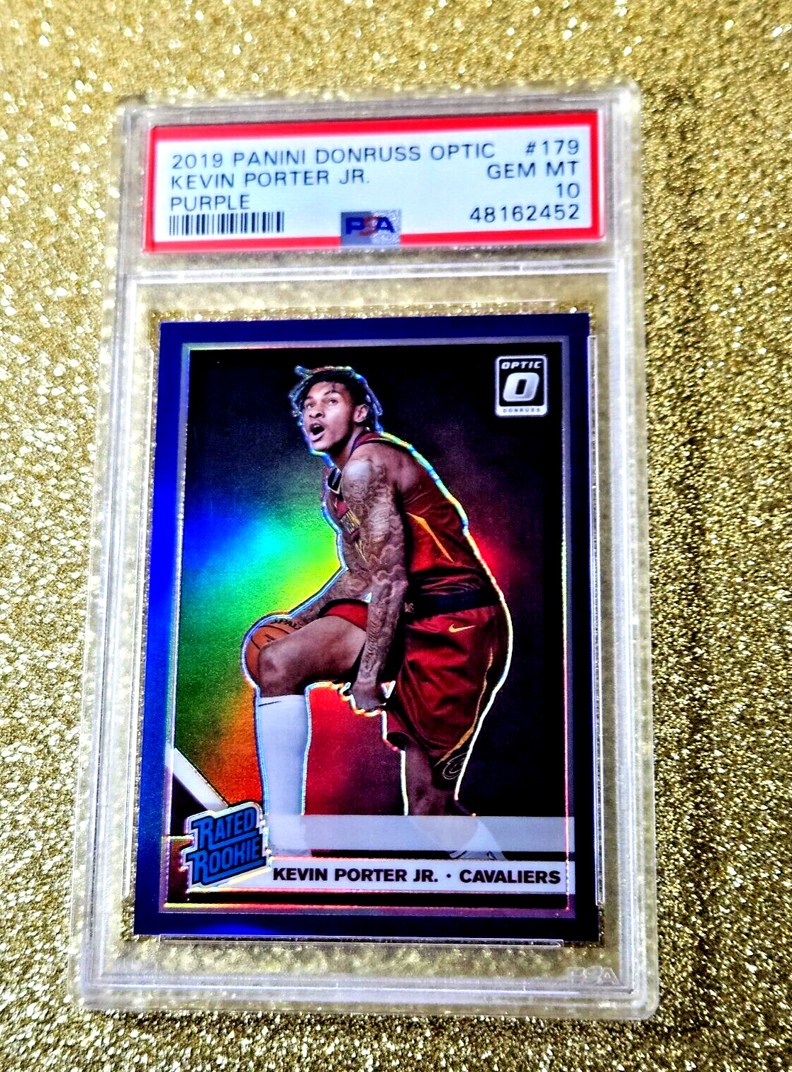 2019-20 PANINI OPTIC KEVIN PORTER JR. RATED ROOKIE PURPLE HOLO PRIZM #179 PSA 10