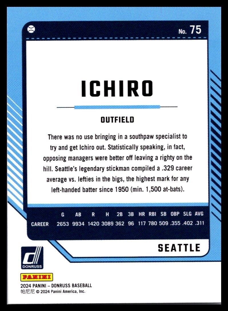 2024 Donruss #75 Ichiro | eBay
