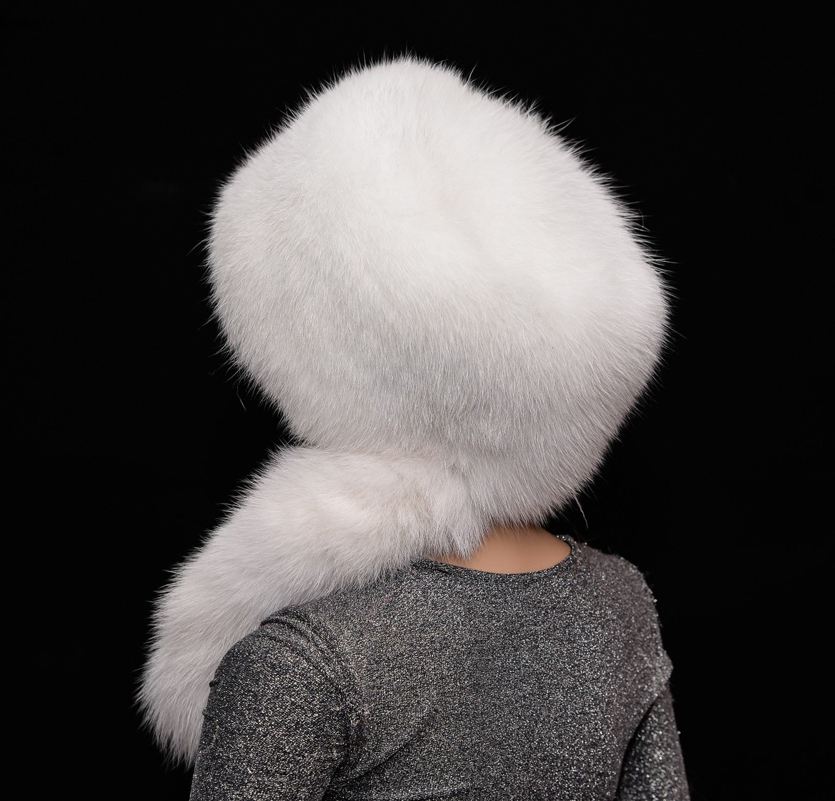White Arctic Fox Fur Pill Box Hat Vintage White Fox Fur Hat - Etsy main image 3