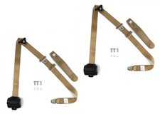 1964-75 Gm 3 Point Bucket Seat Belts Tan Camaro Chevelle Nova Gto 442 Skylark 1964-75 Gm 3 Point Bucket Seat Belts Tan Camaro Chevelle Nova Gto 442 Skylark