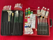 Random art supplies lot new And Used, Acrylic, Brushes, Great Value.