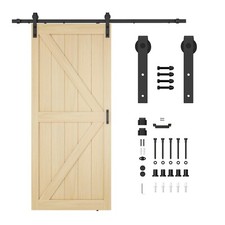 Mammoth Series 36 in. x 84 in. All Natural Finish MDF Interior Sliding Barn Door