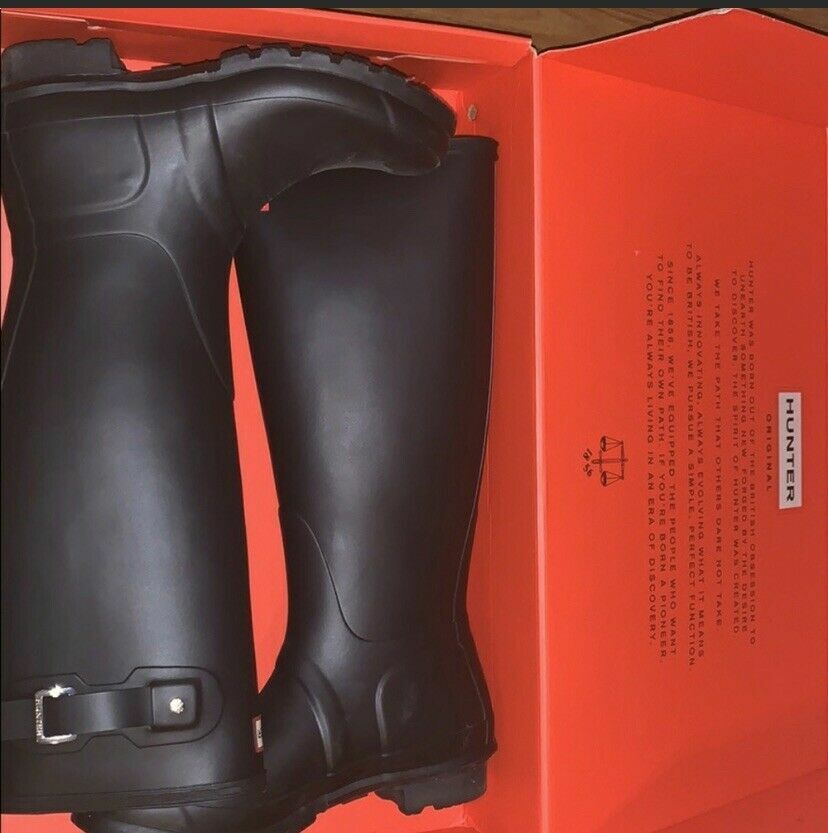 新品　HUNTER WOMENS ORIGINAL TALL BOOT 24cm Hunter Women's Original Tall Rain Boots, Perfect for Snow