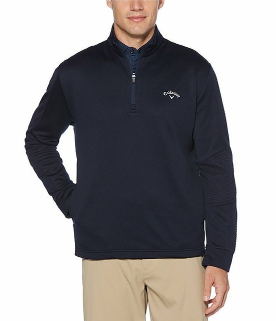 NWT Men's Callaway Golf Pullover 1/4 Zip Ottoman Tech NAVY BLUE 80