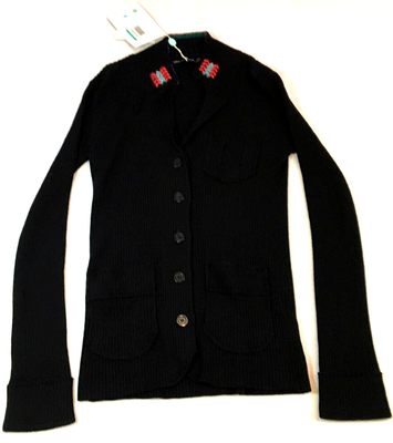 VTG Marithe Francois Girbaud Womens Wool Blend Cardigan Sz 6 Black 