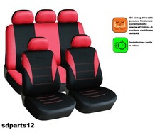 Citroen Peugeot Coprisedili Rosso Nero Tessuto Auto Sedili Protettori 