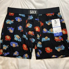 NWT Mens SAXX Ultra Super Soft Couch Potato Boxer Briefs Black M