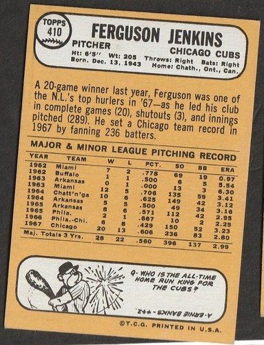 1968 Topps Baseball Cards Scegli una carta a scelta 295-660 EX X-MT 1/25 Set Break - Foto 209 di 490