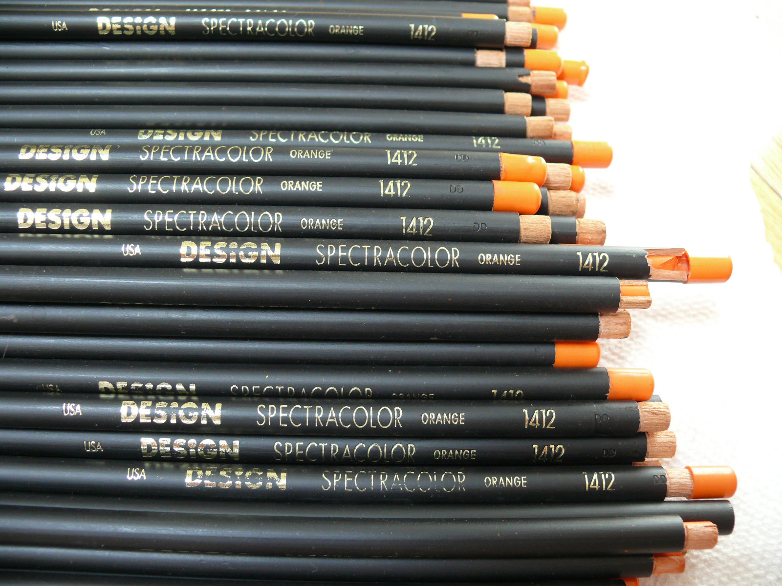 Forty Eight DESIGN SPECTRACOLOR REJECT Pencils Orange 1412 One Color