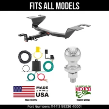 For 16-19 Buick Cascada Trailer Hitch 4 Pin Wire 178" Ball Fits All Curt 2K Tow